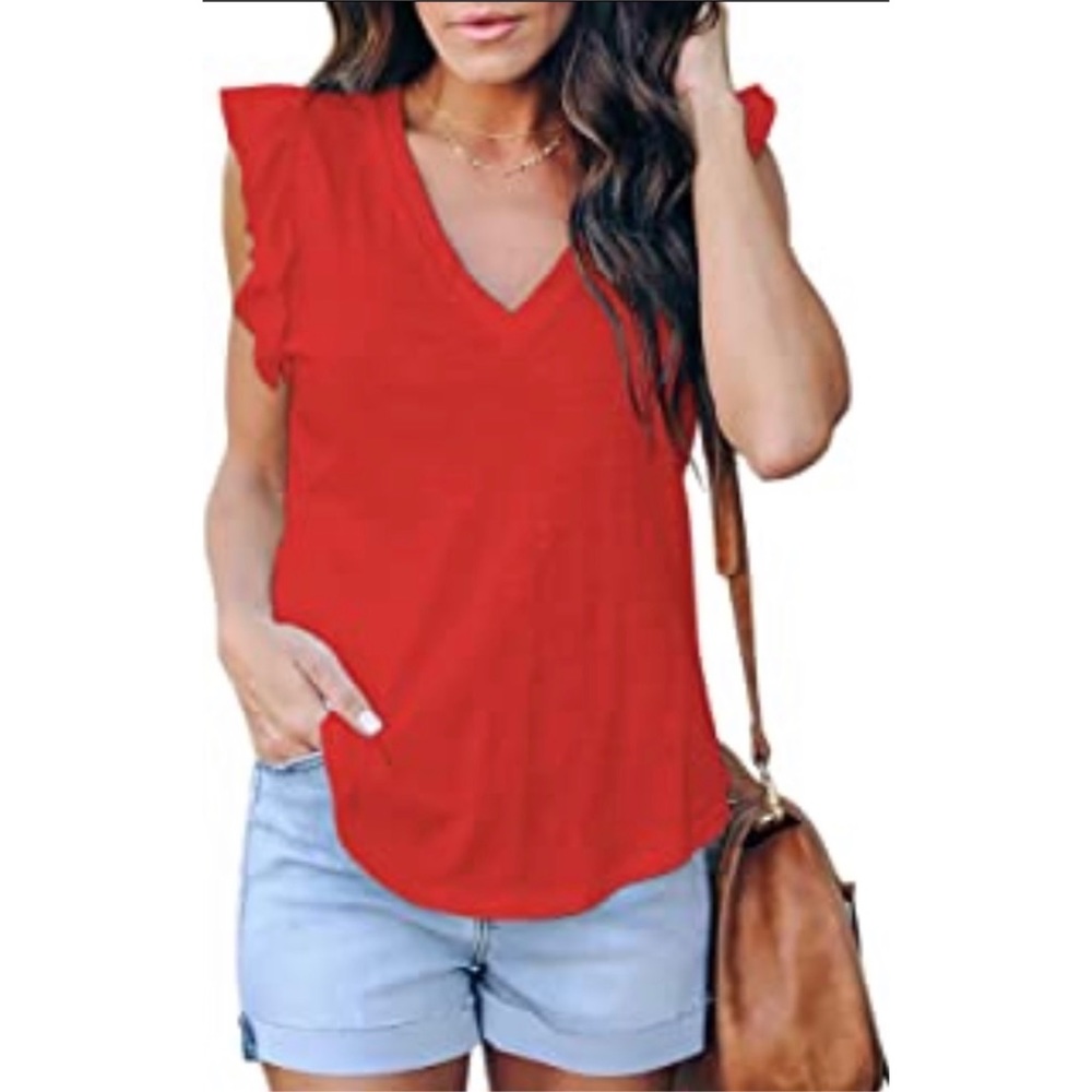 HM Women V-neck Red top size S